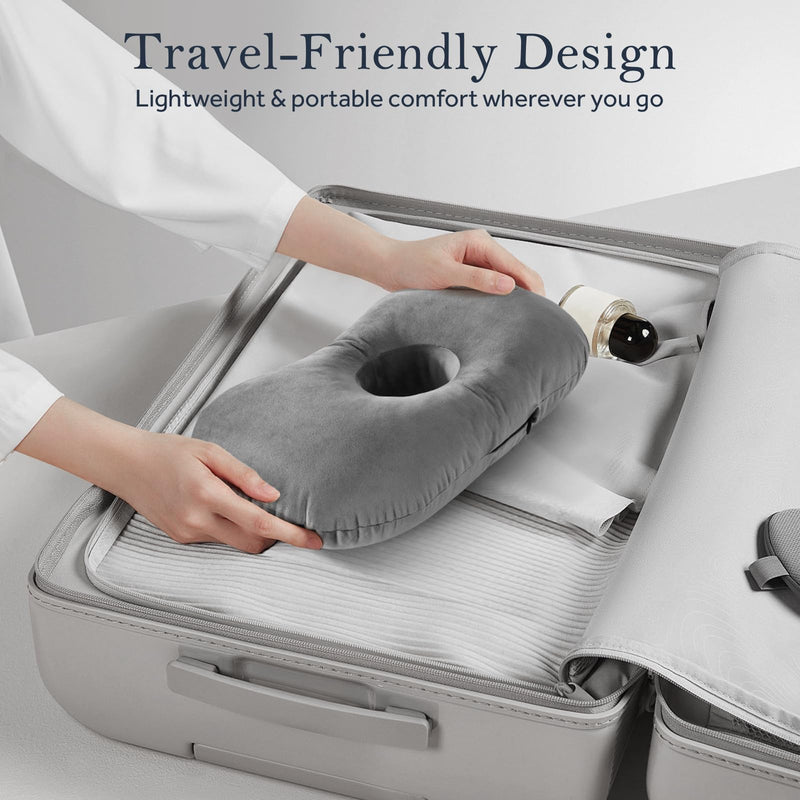 [Australia] - Ear Piercing Pillow for Side Sleepers, Larger Ear Hole Design for Comfortable Sleep, Adjustable Ear Pillows with Soft Washable Cover, Ideal for Ear Piercing Care and Support (Gray) Large 