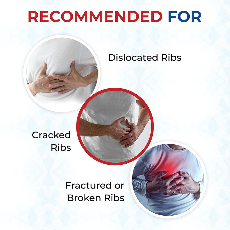 ITA-MED Breathable Elastic Rib Brace for Men, Ideal Compression Support Wrap/Belt for Broken, Cracked, Dislocated & Fractured Ribs, Made in USA (Black, Large) Black