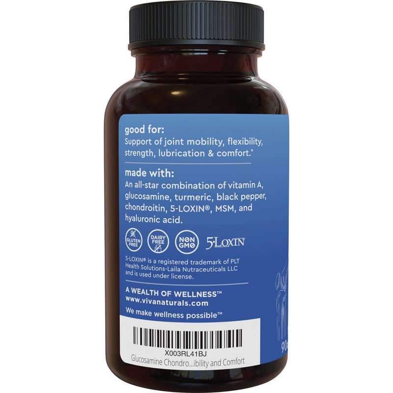 [Australia] - Glucosamine Chondroitin MSM Joint Support Supplement, 90 Capsules - with Turmeric, Black Pepper, Boswellia and Hyaluronic Acid - Joint Health Supplement for Mobility, Flexibility and Comfort 