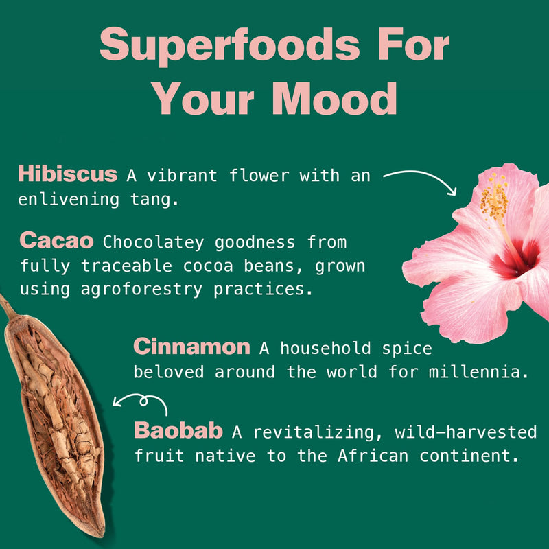 Kuli Kuli Mood Magic 6 oz Organic Uplifting Superfood Powder - Powerful Blend of Maca, Baobab, Hibiscus, and Cinnamon - Superfood powder blend for Mood, Stress Reduction, Cognitive Function | An uplifting blend of hibiscus and cinnamon crafted to ease ...