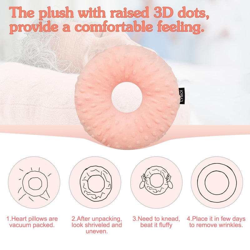 [Australia] - Large Ear Piercing Pillow for Side Sleepers, Donut Pillow with Ear Hole, Ear Guard Protector Pillows for CNH and Ear Pain Ear Inflammation Pressure Sores Minky Dot (Pink) Pink Large 