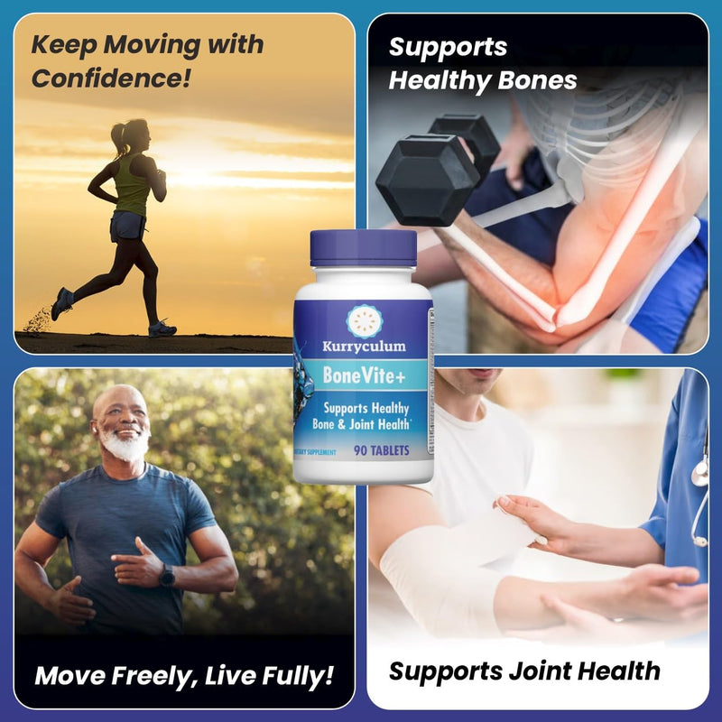 BoneVite+ Glucosamine Chondroitin MSM - Bone & Joint Wellness with Green Lipped Sea Mussel, Devil's Claw & Boron - Knee Hip Back Wellness - Non-GMO Gluten Free - 90 Tablets