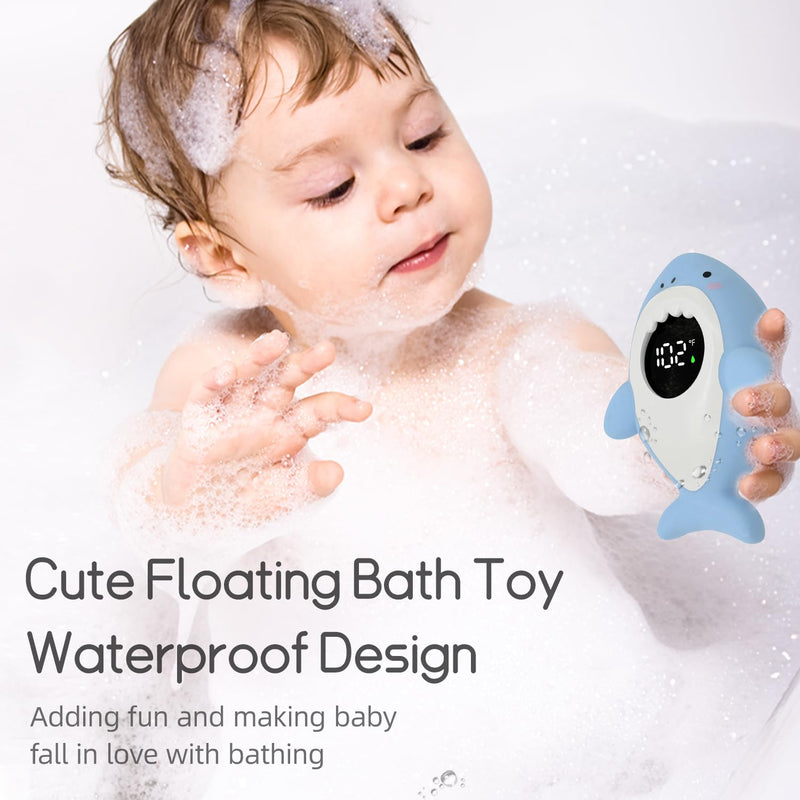 [Australia] - Baby Bath Water Thermometer for Bathtub Temperature - Safety Tub Thermometer with Temp Warning - Bath Thermometer & Room Thermometer Floating Baby Bath Toy for Infants Newborn Toddlers Girls Boys Shark 