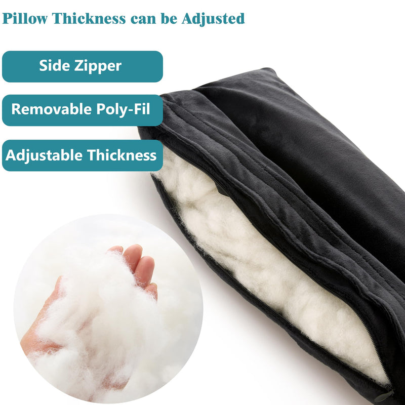 [Australia] - Seatbelt Pillows Cushion for Post Surgery, Hysterectomy C Section Abdominal Belly Seat Belt Pillow Cushion Cover with Pocket, Stomach Surgery Myomectomy Recovery Must Haves Black 