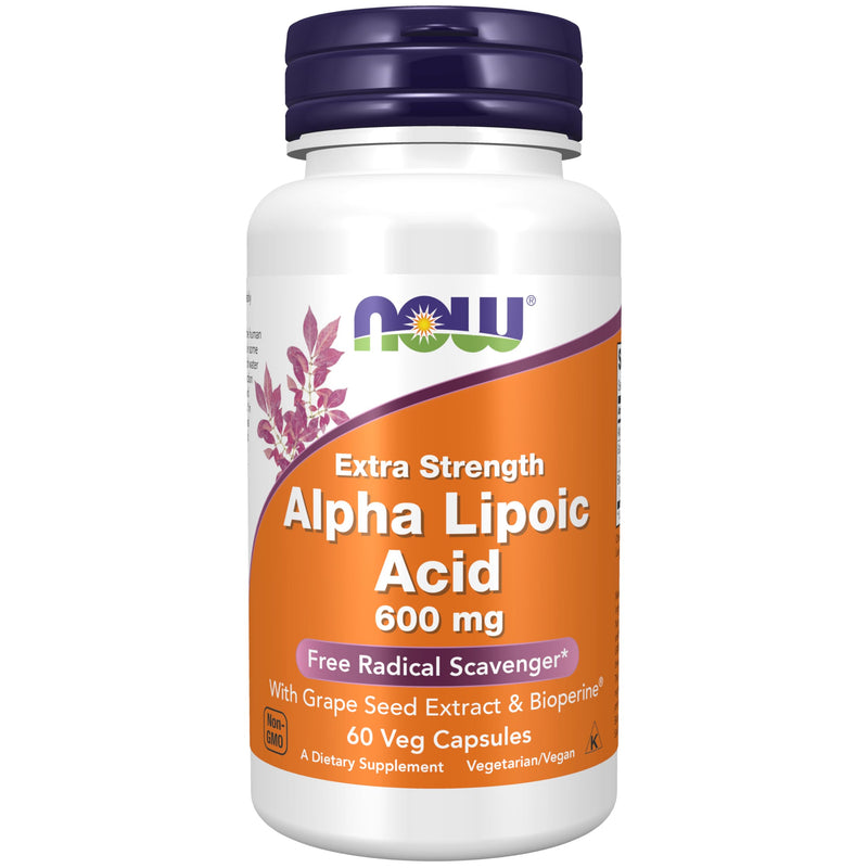 [Australia] - NOW Foods Supplements, Alpha Lipoic Acid 600 mg with Grape Seed Extract & Bioperine¬Æ, Extra Strength, 60 Count (Pack of 1) 