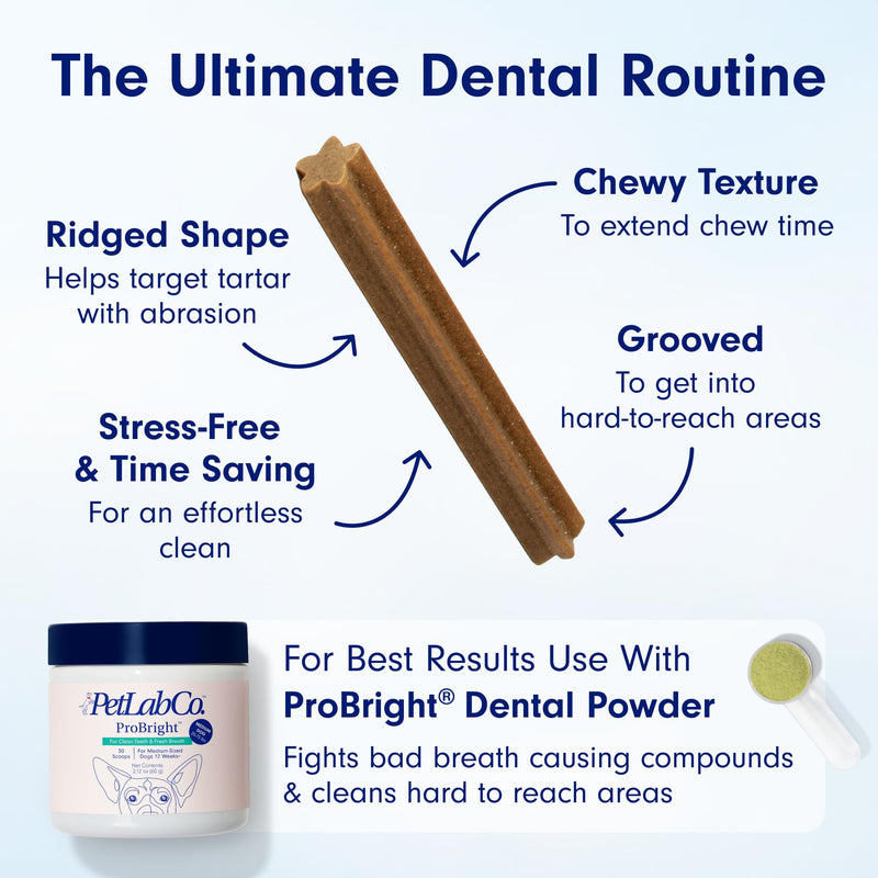 PetLab Co. Dental Sticks – Dog Dental Chews -Target Plaque & Tartar Build-Up at The Source - Designed to Maintain Your Dog’s Oral Health, Keep Breath Fresh and Provide Digestive Help (24 Sticks) Prebiotic 24 Count (Pack of 1) - PawsPlanet Australia
