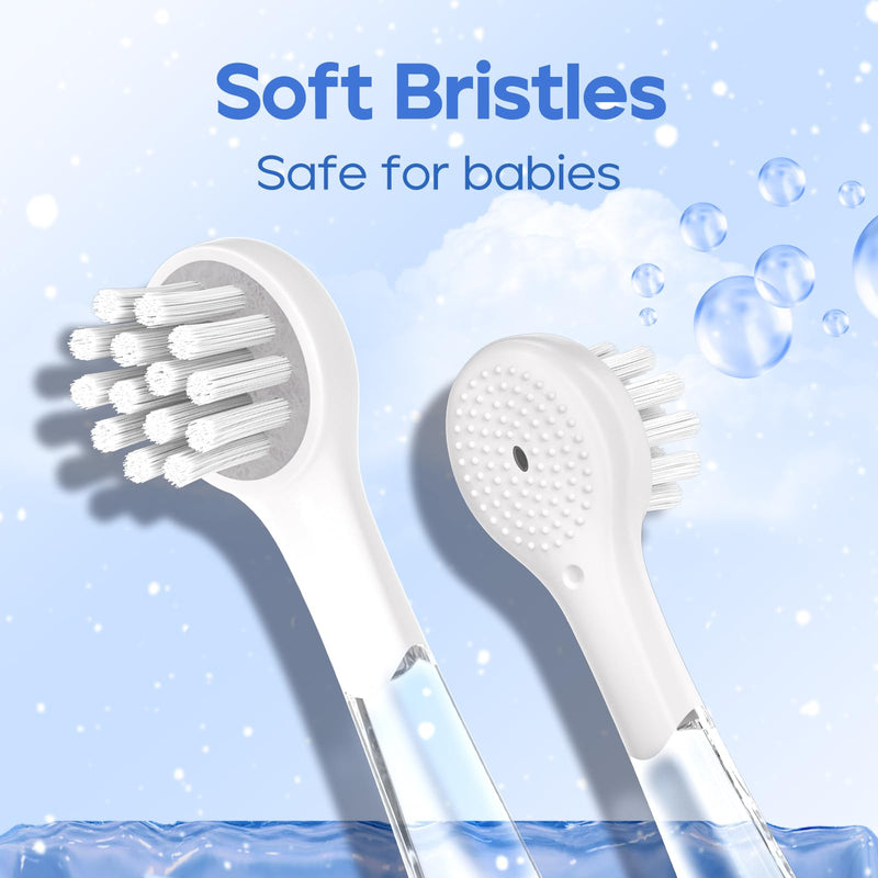 [Australia] - SEAGO Toddler Electric Toothbrushes for Baby Ages 0-3 Years, Baby Toothbrush with Smart Timer and Suction Base, 4 Replacement Brush Heads SG-513 (Navy-C) Navy-c 