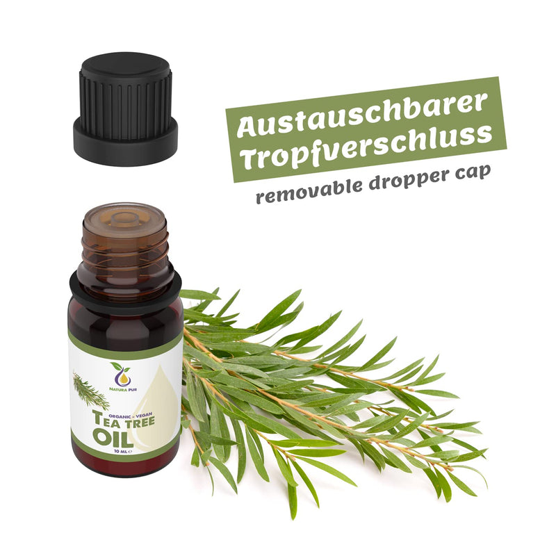[Australia] - Organic tea tree oil 10ml - 100% natural essential oil from Australia, vegan - Tea Tree Oil Tea Tree 