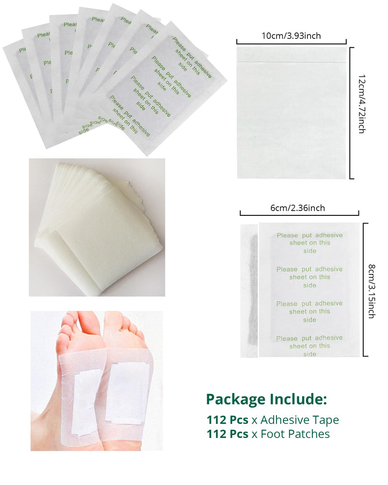 [Australia] - Detoxification plasters feet Detox foot plasters detoxification - 112 pieces (56 pairs) Deep Cleansing Foot Pads Plasters deep cleansing for stress relief, sleep aid, improving blood circulation 112 PCS 