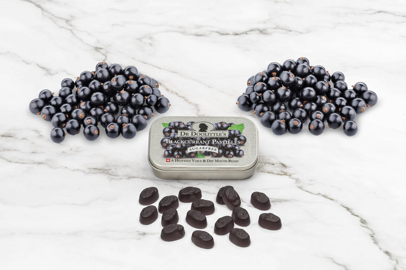 [Australia] - Dr. Doolittle‚Äôs Sugar Free Soft Fruit Pastilles for Voice and Throat, Blackcurrant Flavor, 2.12 Ounce Tin, approximately 25 Count Package Blackcurrant Sugar Free 25 Count (Pack of 1) 