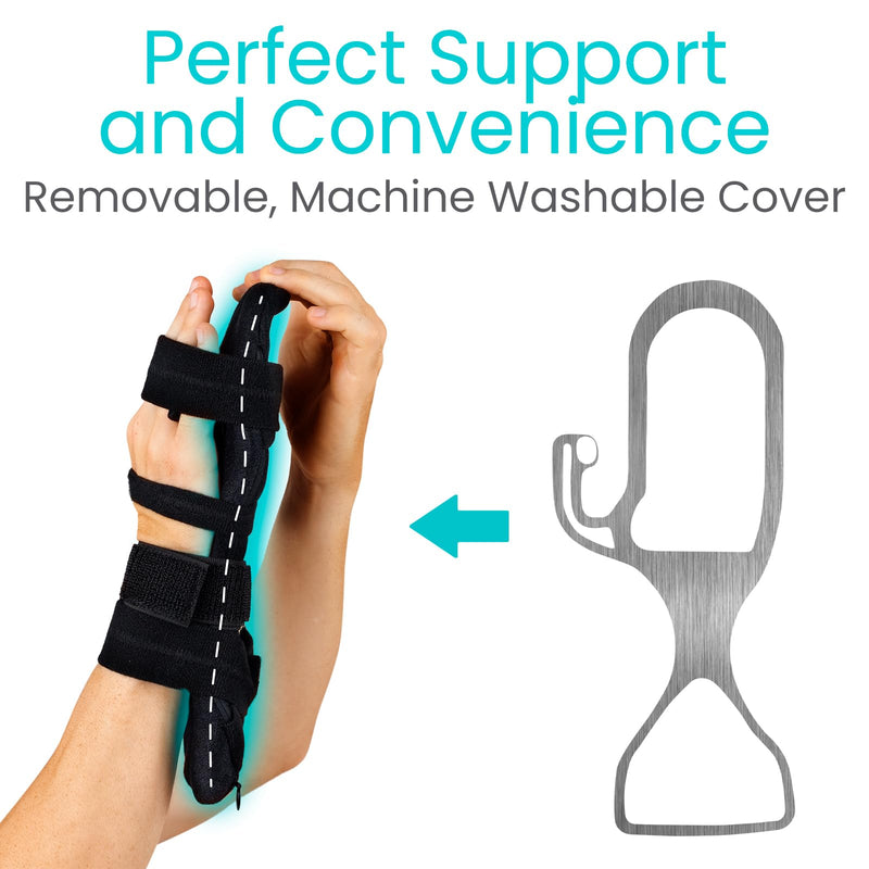 Vive Resting Hand Splint - Stroke Recovery Support Brace for Straightening Fingers - Right & Left Wrist Night Immobilizer - Patient Rehabilitation Tools Tendonitis, Arthritis, Carpal Tunnel Relief