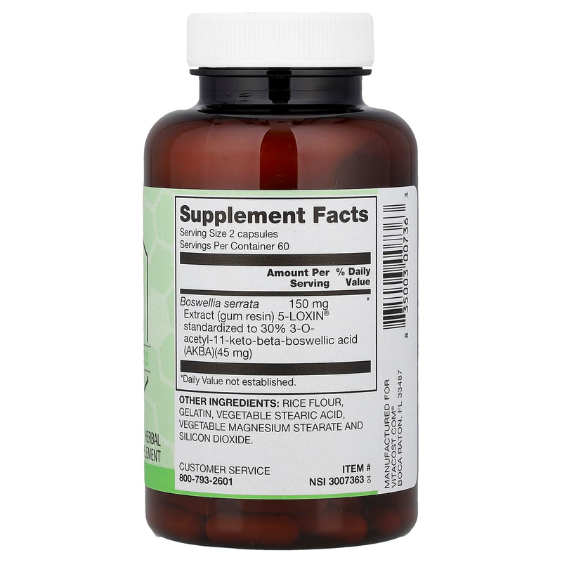 Vitacost Synergy®, 5-Loxin®, Boswellia Serrata Extract, 120 Capsules (75 mg per Capsule) Unflavored 120 Count (Pack of 1)