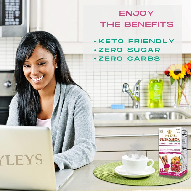 [Australia] - HYLEYS Tea Garcinia Cambogia Green Tea with Pomegranate Flavor - 25 Tea Bags 25 Count (Pack of 1) 