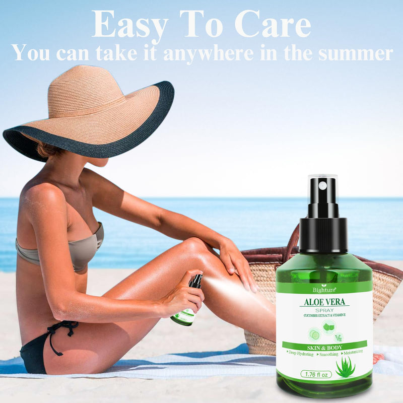 Aloe Vera Spray for Hydrating Nourishing Facial Skin in Winter, Aoe Vera Spray Extract from Freshly-cut Aloe and Cucumber Essence for Moisturizing Skin, Fast Absorbing, Easy to carry, 1.73 oz 1.72 Fl Oz