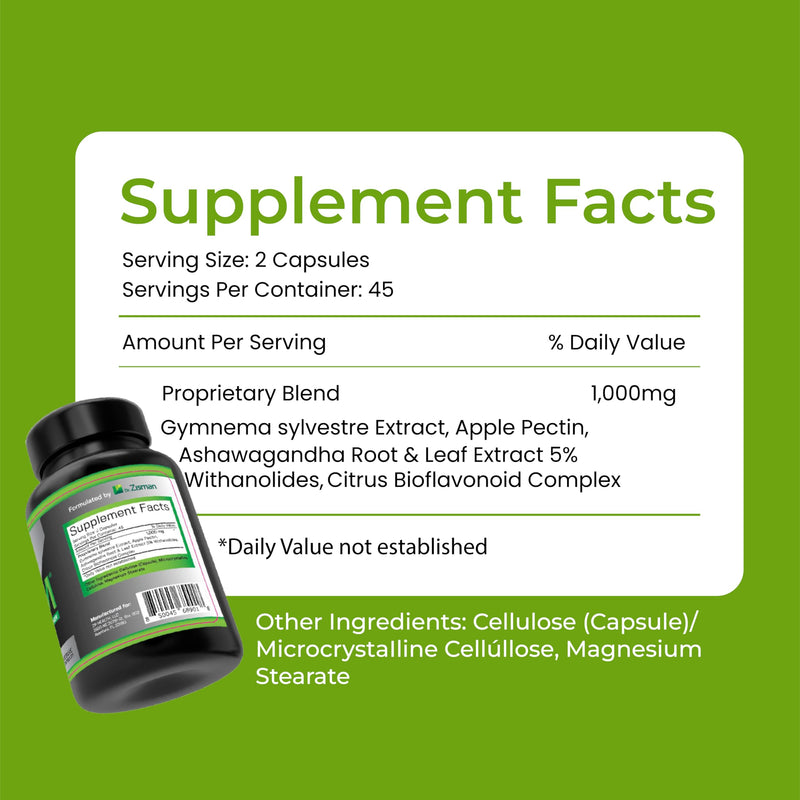 [Australia] - Zlim Appetite & Weight Supplement ‚Äì Supports Healthy Digestion, Promotes Fiber & Antioxidant Intake, with Gymnema Sylvestre, Apple Pectin & Ashwagandha ‚Äì All-Natural Ingredients (90 Veggie Capsules) 90 Count (Pack of 1) 