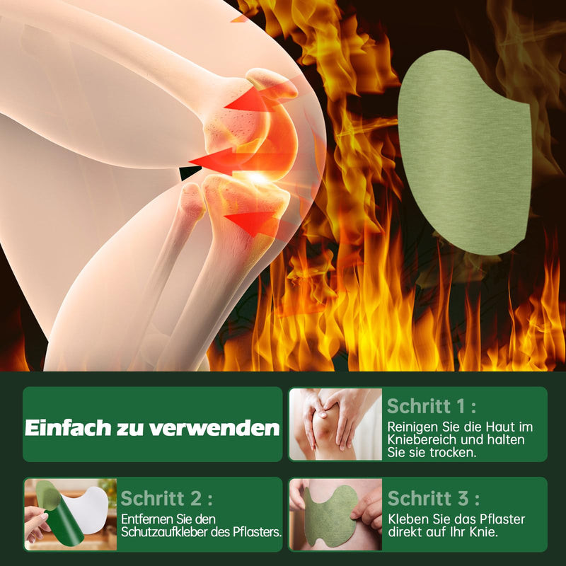[Australia] - AnjoCare Knee Pain Relief Plasters, 60 Pieces Heat Plasters for Pain Relief, Mugwort Pain Relief Plasters for Knees, Back, Neck, Shoulders for Inflammation and Muscle Soreness 