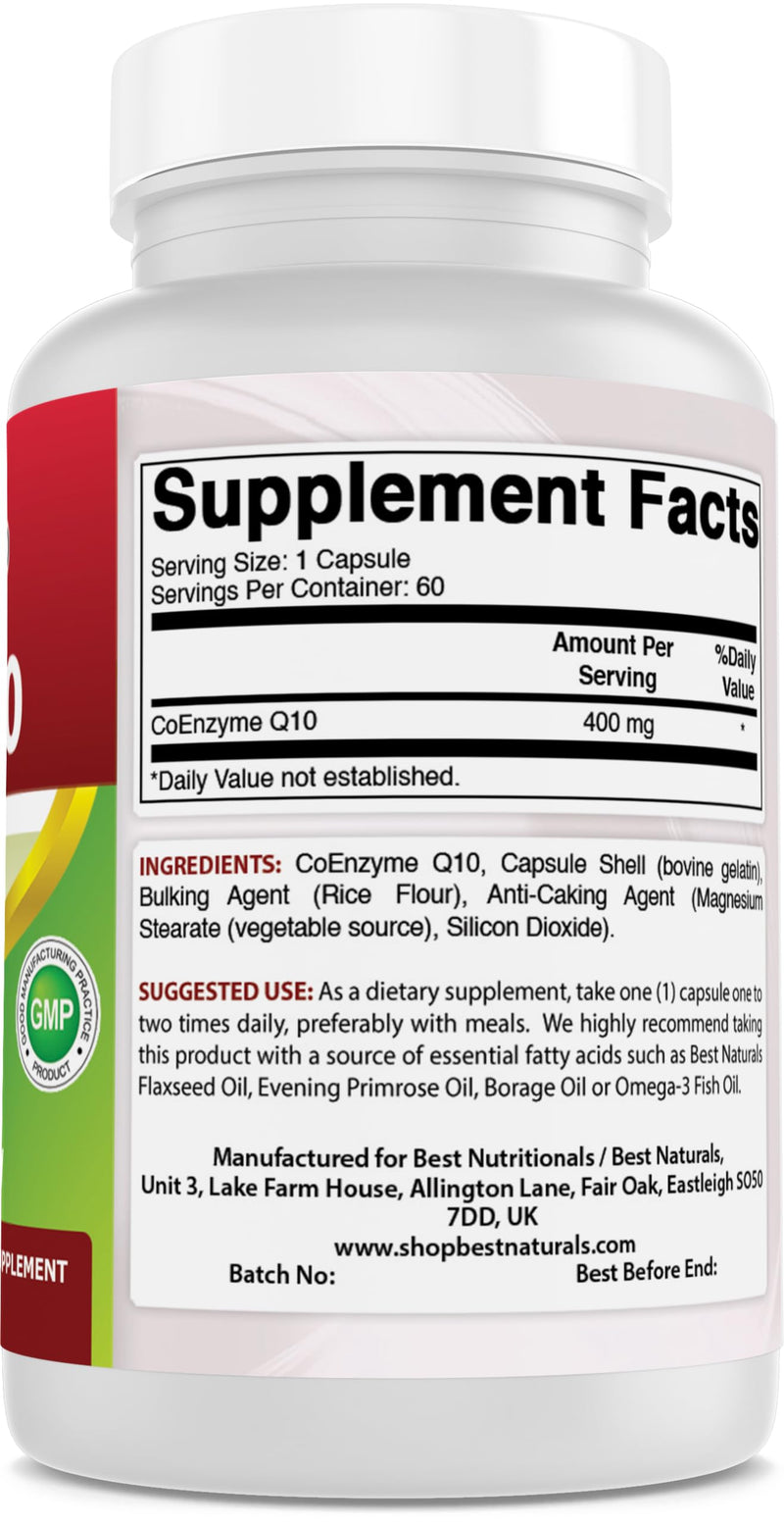 Best Naturals CoQ10 400 mg 60 Capsules