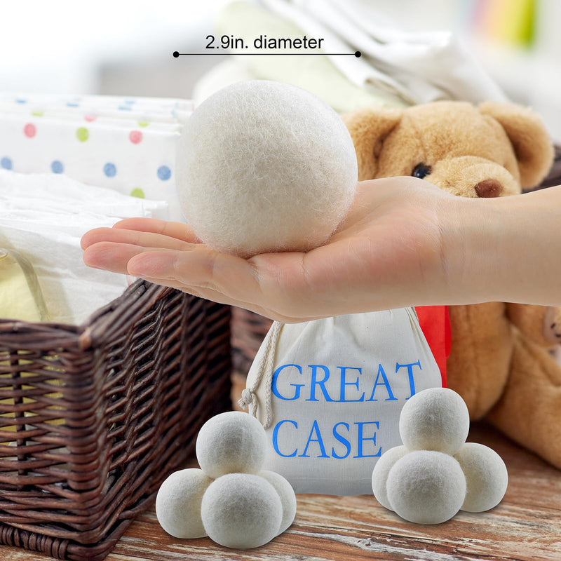 [Australia] - 8-Pack Premium Wool Dryer Balls - Reusable XL Natural Fabric Softener, Reduces Clothing Wrinkles, Pet Hair & Static Cling, Wool Balls Replaces Dryer Sheets,Laundry Wool Balls for Dryer 