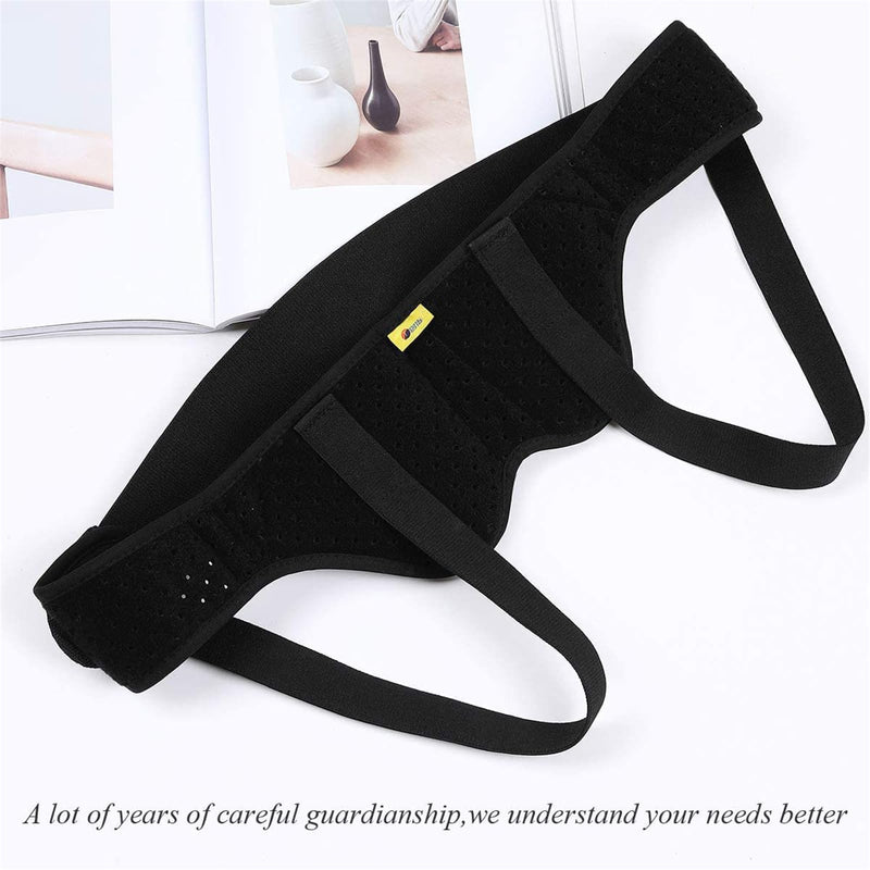 [Australia] - Hernia Belt for Men Hernia Support Truss for Single/Double Inguinal or Sports Hernia, Adjustable Waist Strap with 2 Removable Compression Pads Breathable Material Medium (Pack of 1) 