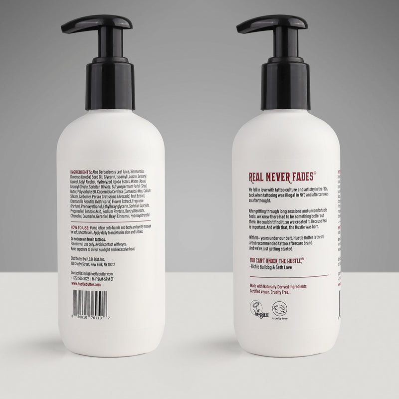 [Australia] - Hustle Butter Tattoo Aftercare - Daily Moisturizing Lotion - Naturally Derived Vegan Cruelty Free - Everyday All Over Use for Tattoos - 9 fl oz 