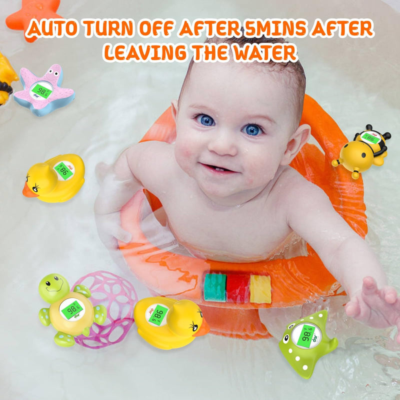 [Australia] - Baby Bath Thermometer, Digital Water Temperature Thermometer with 3 Color Backlit and Temperature Warning, Safety Bath Tube Thermometer Floating Toy for Infant, Toddler (Yellow Duck) Yellow Duck 