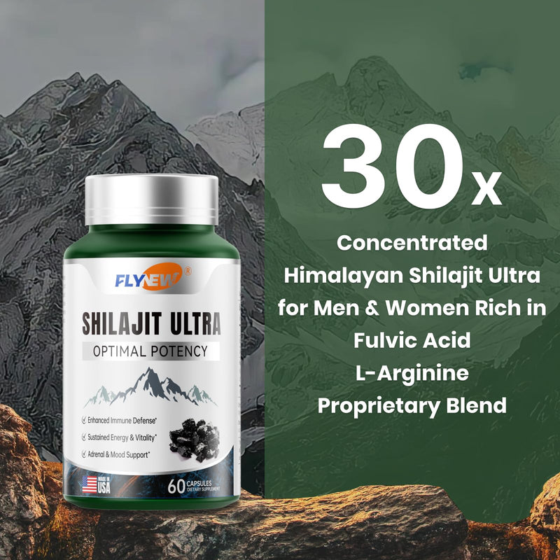 [Australia] - Shilajit for Men Women, Shilajit with Naturally Fulvic Acid & L-Arginine, Himalayan Shilajits for Extra Power, Stamina & Immune Support, Non-GMO, Made in USA, 60 Capsules, 1,300mg Per Serving 1 Pack Shilajit 