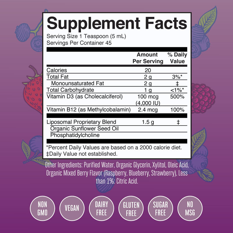 MaryRuth Organics Sea Moss Liposomal (Citrus Berry) & Vitamin D3 Liposomal (Mixed Berry) | Clean Label Project Verified® | Vitamins for Energy, Immunity, and Overall Wellness | Vegan, Non-GMO