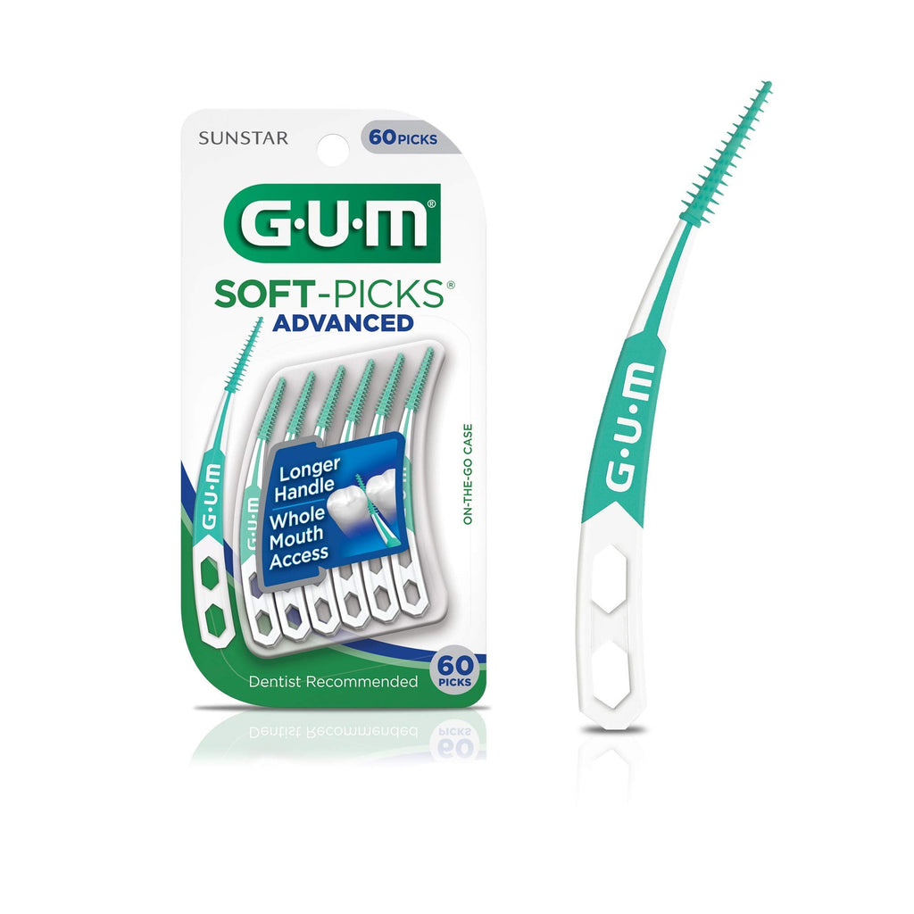 GUM - 6504R6 Soft-Picks Advanced Dental Picks, 60 Count (Pack of 6)