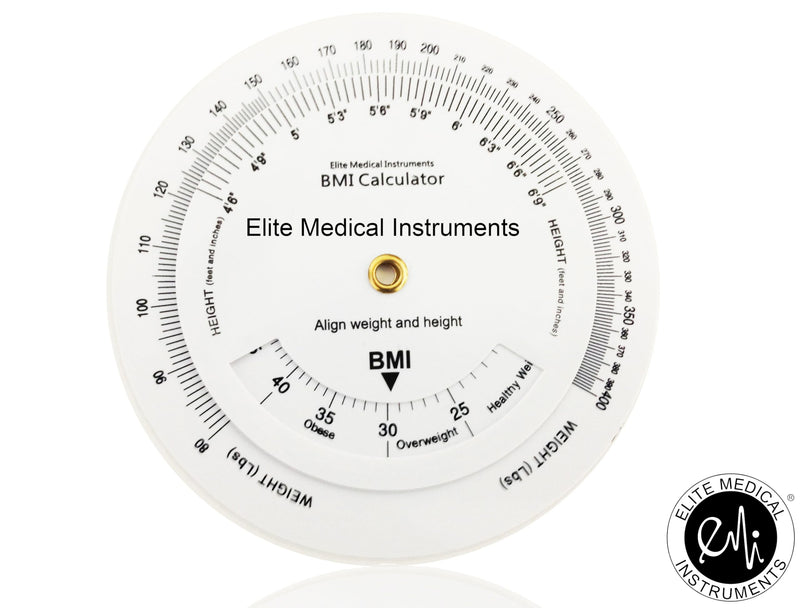 EMI 3 Piece Fitness Body Mass Index Measurement Set: BMI Wheel Calculator, BMI Triangle Calculator Body Tape Measure, and Standard Body Tape Measure