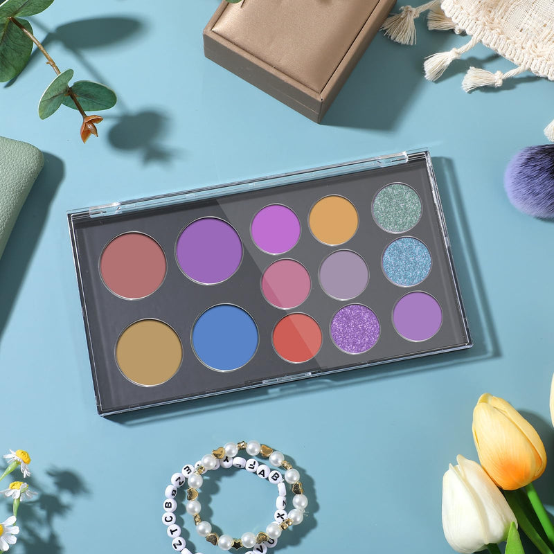 [Australia] - Magnetic Makeup Palette with Clear Top, 3Pack Empty Eyeshadow Pan Dispensing Storage Box with 60Pcs Adhesive Metal Stickers for DIY Cosmetics Lipstick Blush Powder-7.72”X4.33”Palette 