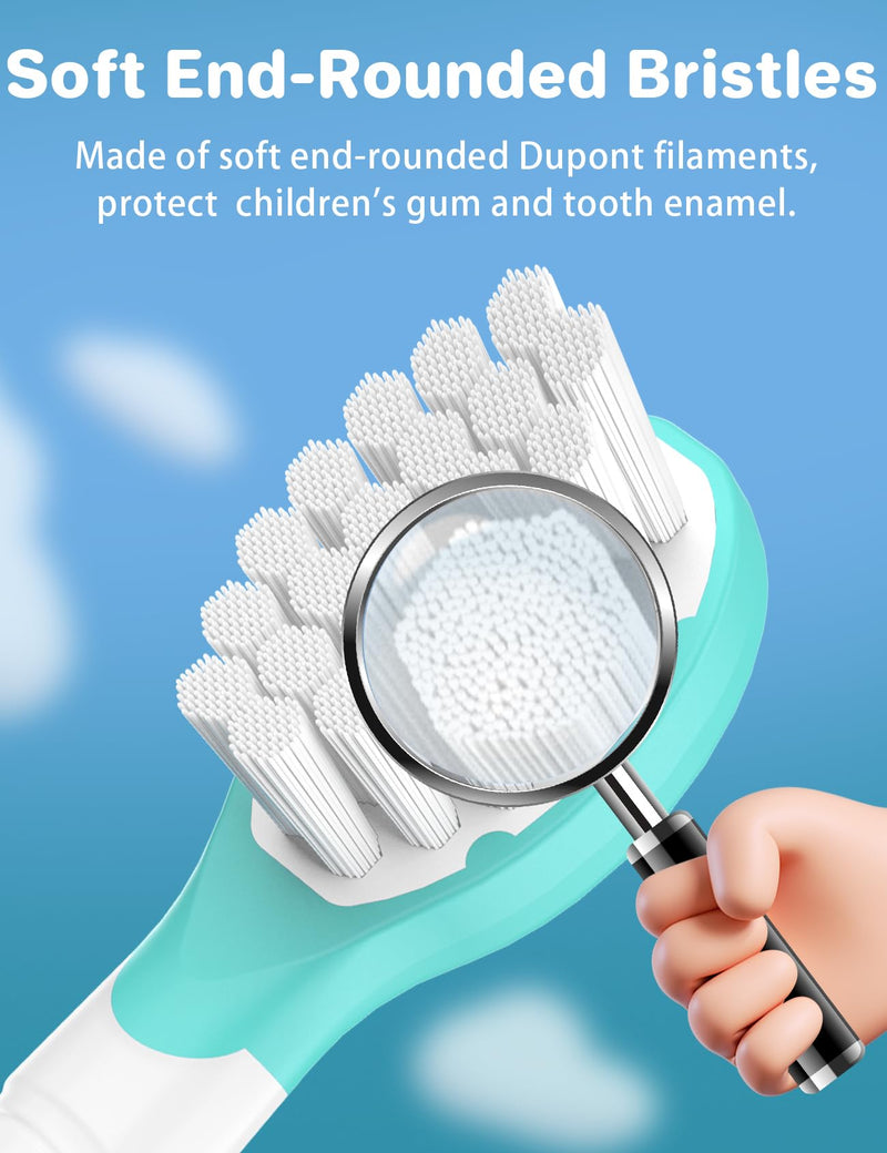 [Australia] - Kids Replacement Heads for Philips Sonicare: 3+ Years Old Children Soft Electric Toothbrush Compact Child Brush Head for Boys Girls, Blue 4 Pack 3-7 Years Old - 4 Pack 