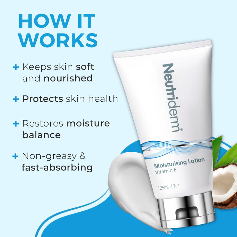 NEUTRIDERM Daily Face Moisturizer with Natural Vitamin E Cream, Moisturizing Lotion for Face and Body, Wrinkles, Dry, Acne-Prone, Irritated or Aging Skin, 48-Hour Hydration, 4.2 oz | Vitamin E formula hydrates face & body, supports dry, sensitive and m...