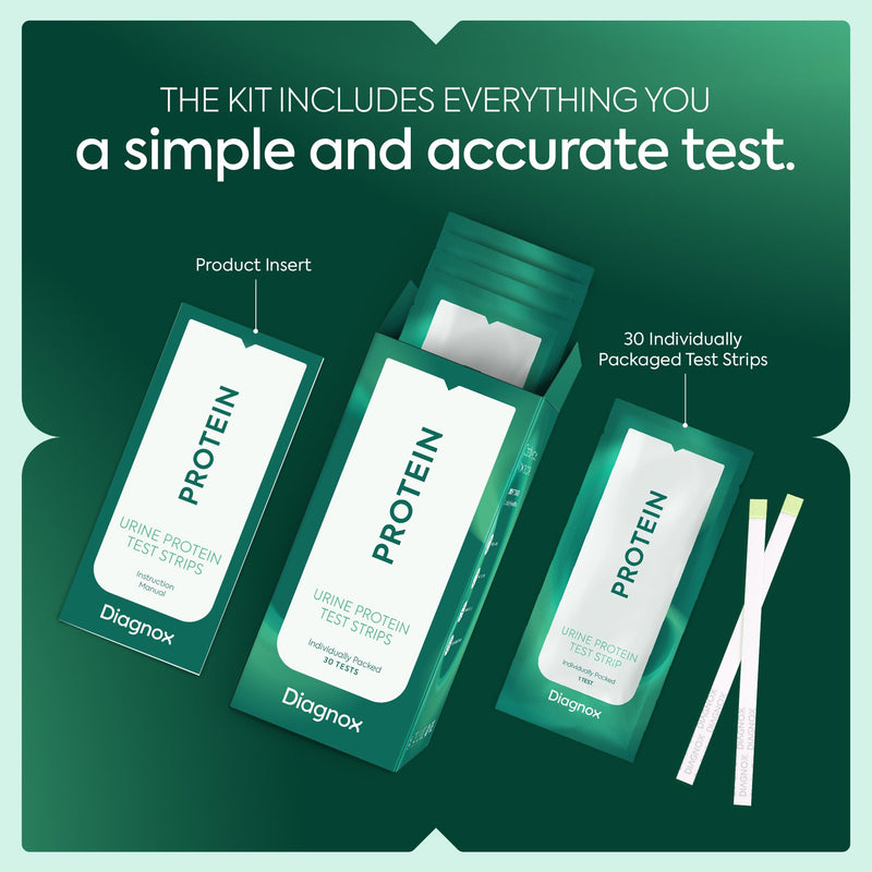 [Australia] - Protein Urine Test Strips Kit - Individually Packed at Home Urine Protein Test Strips - Urinalysis Strips for Protein in Urine (30 Pack) 1 Count (Pack of 30) 