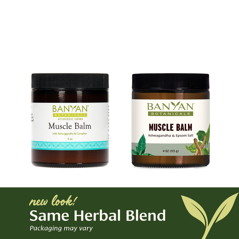 [Australia] - Banyan Botanicals Muscle Balm – Organic Muscle Massage Balm with Ashwagandha Root & Epsom Salt – Supports Healthy Circulation & Soothes Tired Muscles – 4oz – Non GMO Sustainably Sourced Petroleum Free 
