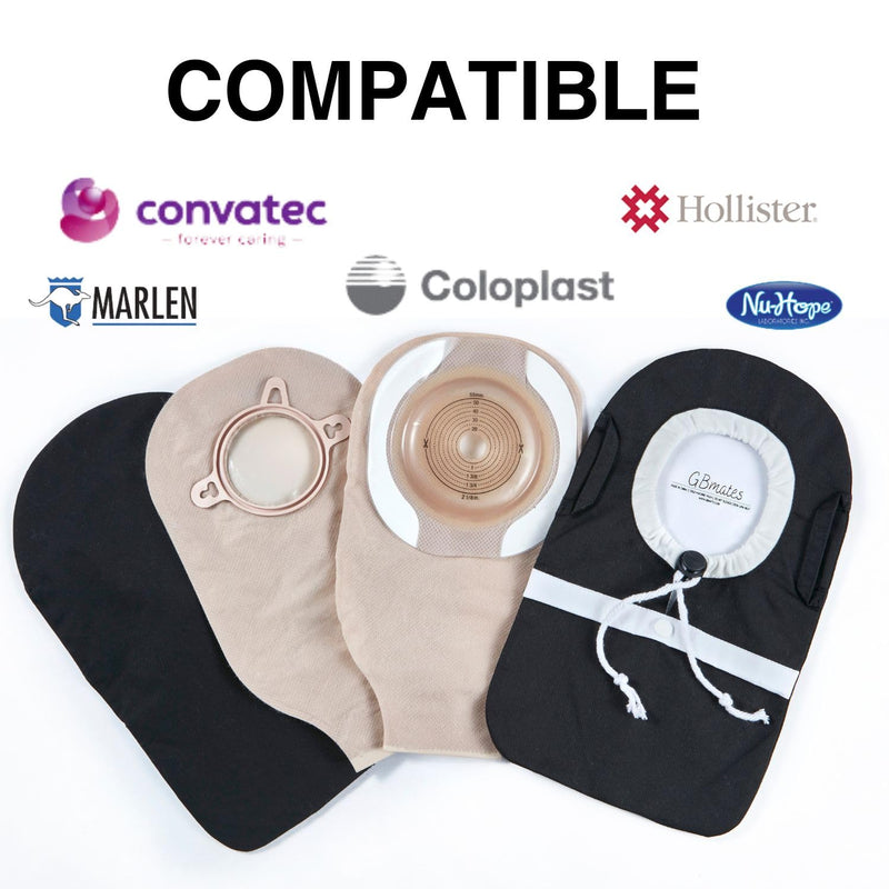 [Australia] - Ostomy Bag Covers-Waterproof Ostomy Pouch Liner with Adjustable Opening, Belt Hoop, Buckle Closure Black 