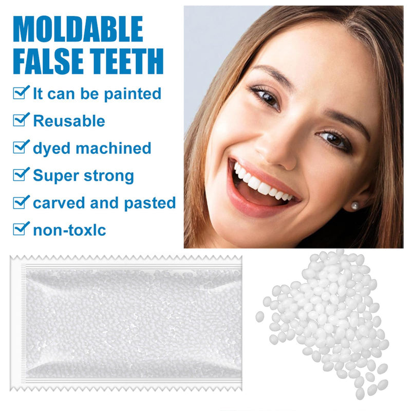 [Australia] - Temporary Tooth Cap Crown Veneer Front and Back Front and Back Teeth with Tooth Repair Thermal Beads Cap Filler for Missing Broken Teeth (50pcs Front Teeth and 50pcs) 
