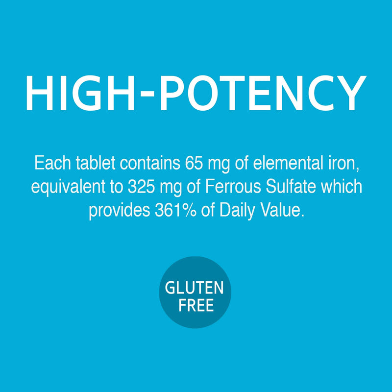 [Australia] - 21st Century Iron 65 mg Ferrous Sulfate 325 mg Tablets, 120 Count Unflavored 120 Count (Pack of 1) 