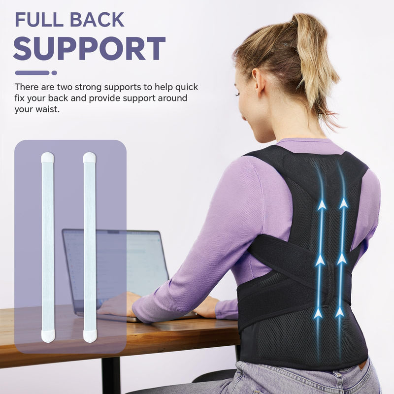 Back Brace for Women and Men Posture Corrector with Adjustable Lumbar Support - Shoulder Upper Lower Back Pain Relief for Hunchback Scoliosis Sciatica - Breathable Design (39.5''-43.5'') X-Large