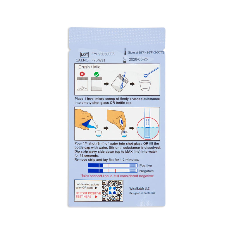 WiseBatch Fentanyl Test Strip + MicroScoop and Instructions, Pack of Ten (10) – #1 Most Trusted Fentanyl Test Strip on Market – ±99% Accurate – Results in <2 Mins – Prevent Overdoses 1 Count (Pack of 10)