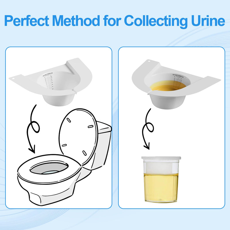 [Australia] - Graduated Specimen Collector Pans, Urine Collection Hat for Toilets and Commodes 27oz/800cc, Universal Urine Pee Stool Sample Collection for Women and Elderly, 6 Pack 