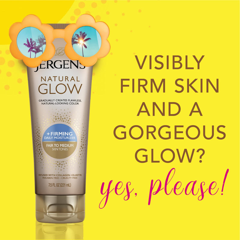 [Australia] - Jergens Natural Glow +FIRMING Self Tanner Body Lotion, Fair to Medium Skin Tone, Sunless Tanning Moisturizer with Collagen and Elastin. Helps to Visibly Reduce Cellulite, 7.5 Fl Oz (Pack of 2) Brown 7.5oz 2-Pack 