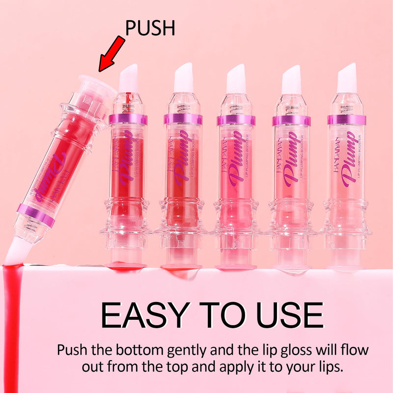 Erinde 3 Colors Lip Plumping Booster, Spicy Lip Plumper Gloss Lip Plumping Oil, Ultra-Hydrating & Nourishing Plump and Pout Lip Plumper, Glossy Finish Fuller Natural Lip Gloss for Women Girls 3PCS-#04#05#06