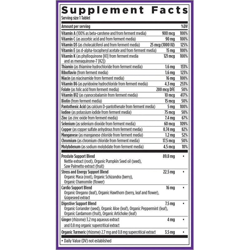 New Chapter Men's Multivitamin, Every Man's One Daily 40+, Fermented with Probiotics + Saw Palmetto + B Vitamins + Vitamin D3 + Organic Non-GMO Ingredients - 24 Count