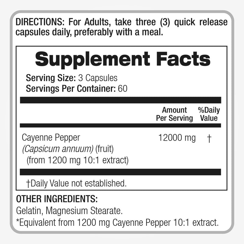 [Australia] - FITO MEDIC'S Lab | cayenne pepper capsules organic | 180 capsules |12000 mg | cayenne pepper capsules |cayenne pepper pills | Ultra high Absorption. 