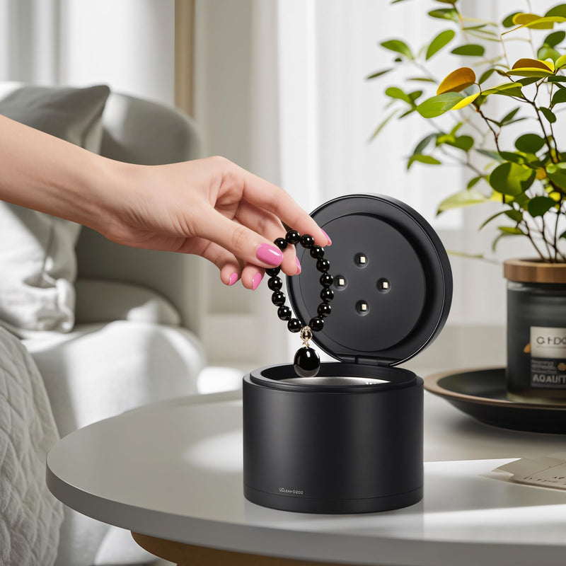 [Australia] - 42KHz Ultrasonic Cleaner with U-V Light - Professional Jewelry, Denture, Watch Cleaning Machine, 250ML Capacity, Digital Touch Control, 3/5/10 Min Timer, Waterproof Design 