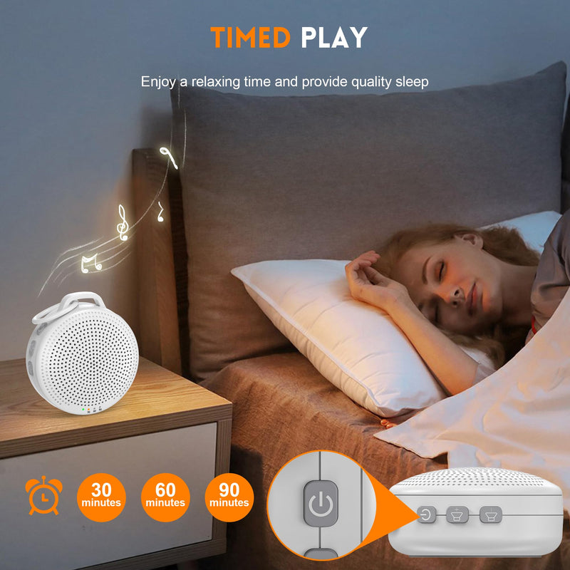 [Australia] - White Noise Machine Baby, Sleep Aid Babies with 2000mAh Battery, Portable Sound Machine for Adults 21 Soothing Sounds White Noise Sound Machine for Stroller Swings (White) White 