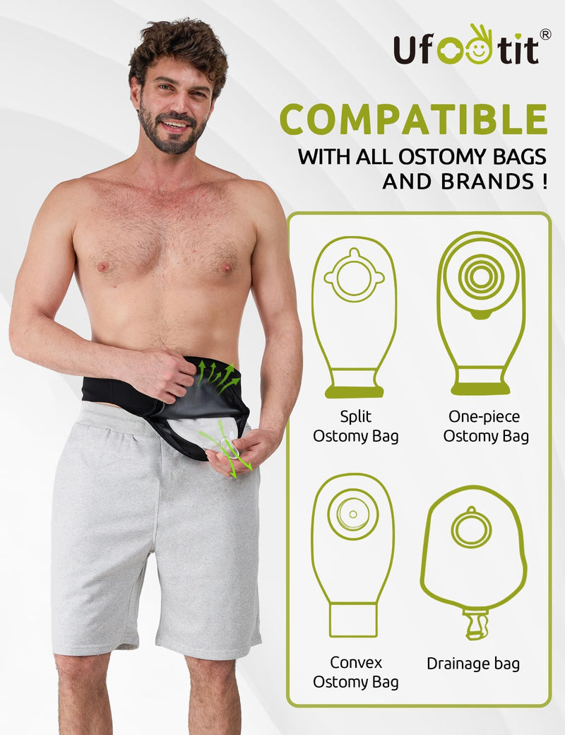 [Australia] - Ostomy Bag Covers, Colostomy Bag Covers for Men and Women to Hold Ostomy Bags,Ostomy Belt for Daily Life and Sporting, Black(Large) Large 