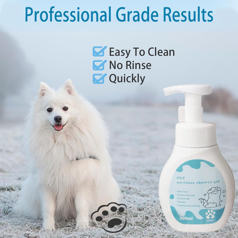 12.8oz Waterless No Rinse Dry Dogs Shampoo, Licking Safe Dry Shampoo for Cats, Foam Puppy Bath Cleaner Tool, Grooming for Kitten Doggy Sensitive Skin, Bathless Cleaning Pet Wash Shampoo - PawsPlanet Australia