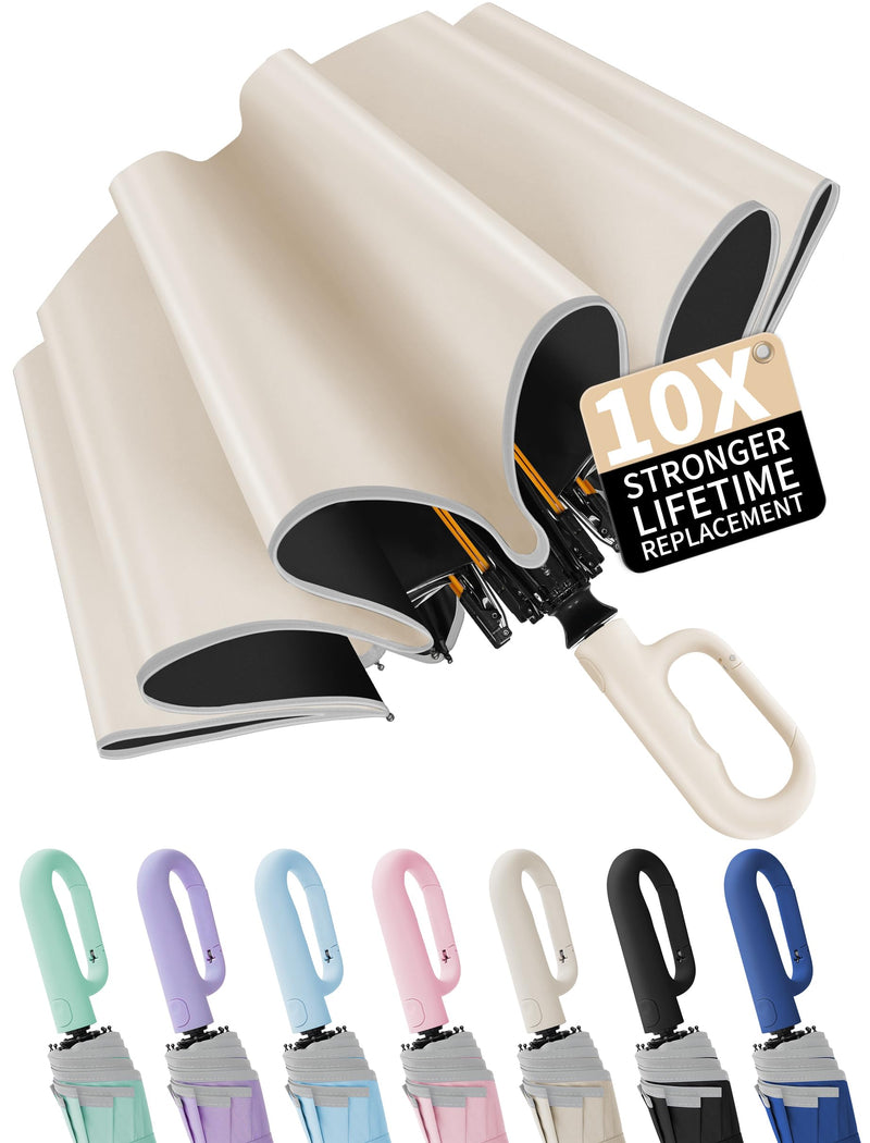 Seniny Umbrella with Carabiner Handle & Automatic Umbrella for Rain
