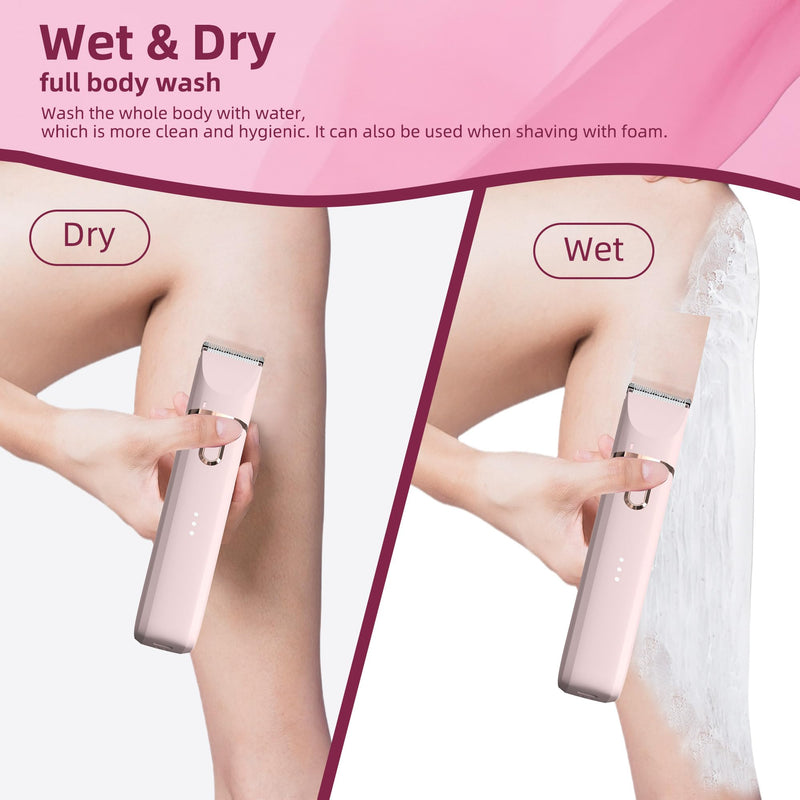 [Australia] - Trimmer for Women: 3 in 1 Gentle Painless Electric Razor for Women,120min Cordless Runtime,USB Charge Dock,IPX7 Waterproof Wet & Dry Use Portable Facial Razor with Ceramic Blade Travel Grooming Kit 